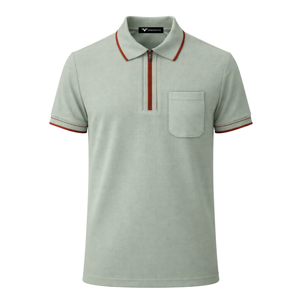 Áo Polo Vincento Lion Zip - Chất liệu Cotton Tổ Ong