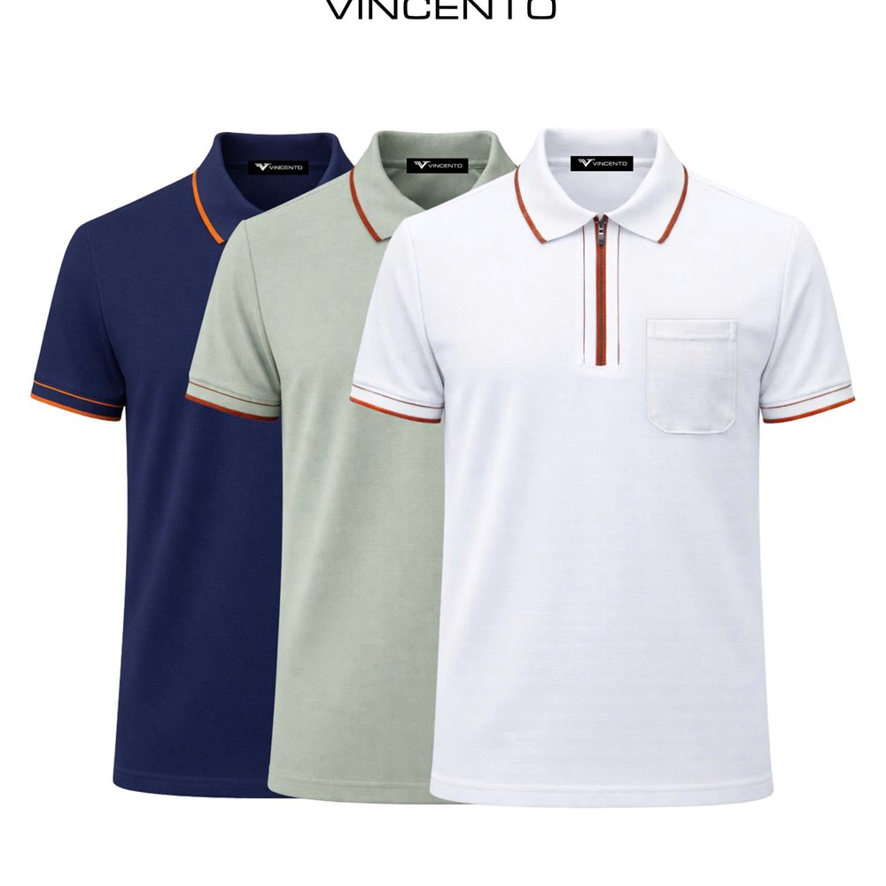 Áo polo cổ zip có túi-A33256